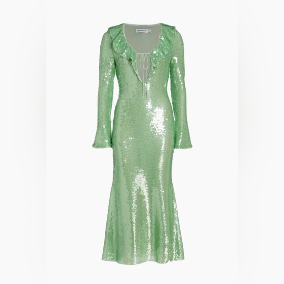 Self Portrait Sequin Ruffled Midi Dress NWT - Picture 4 of 9